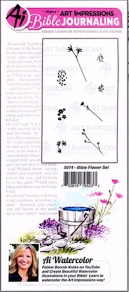 Art Impressions Bible Journaling Watercolor Stamp Set-Flower by G T Luscombe