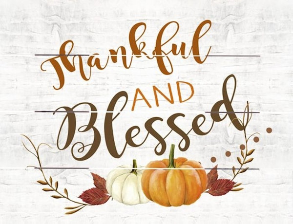 Rustic Pallet Art-Thankful And Blessed (White) (9 x 12) by Thanksgiving