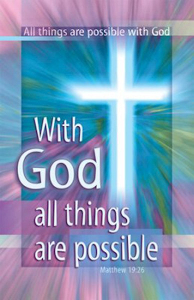 Bulletin-With God All Things Are Possible (Matthew 19:26) (Pack Of 100) by Hermitage Art