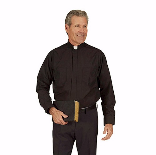 Clergy Shirt-Long Sleeve-Tab Collar-Gray (16 X 36/37) by CB Church Supplies