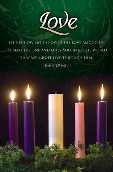 Bulletin-Advent Week 4: Love (1 John 4:9 NIV) (Pack Of 100) by Warner Press