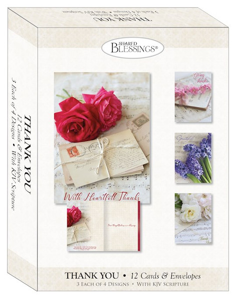Card-Boxed-Shared Blessings-Thank You-Heartfelt Thanks (Box Of 12) by Brocato Claire