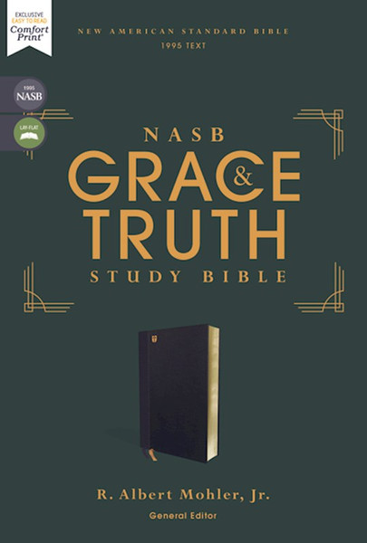 NASB The Grace And Truth Study Bible (Comfort Print)-Navy Leathersoft Indexed by Mohler Jr R Albert