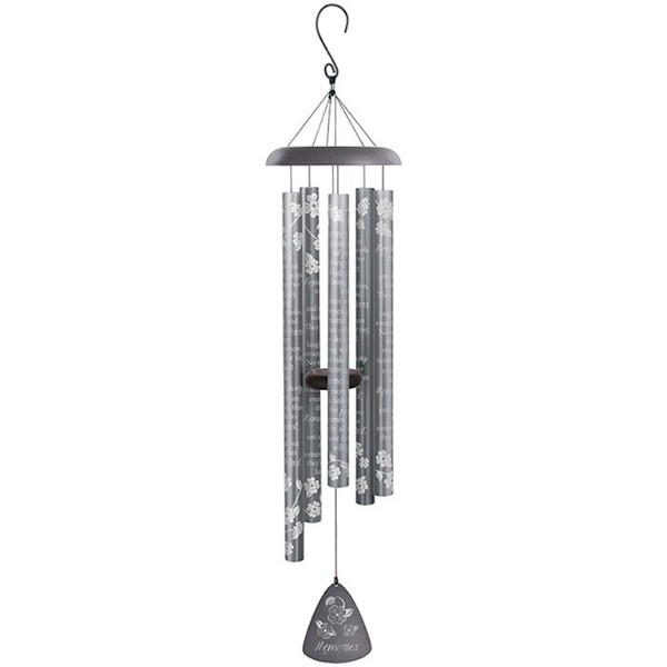 Wind Chime-Silhouette Sonnet-Memories-Matte Silver (44") by Carson Home Accent
