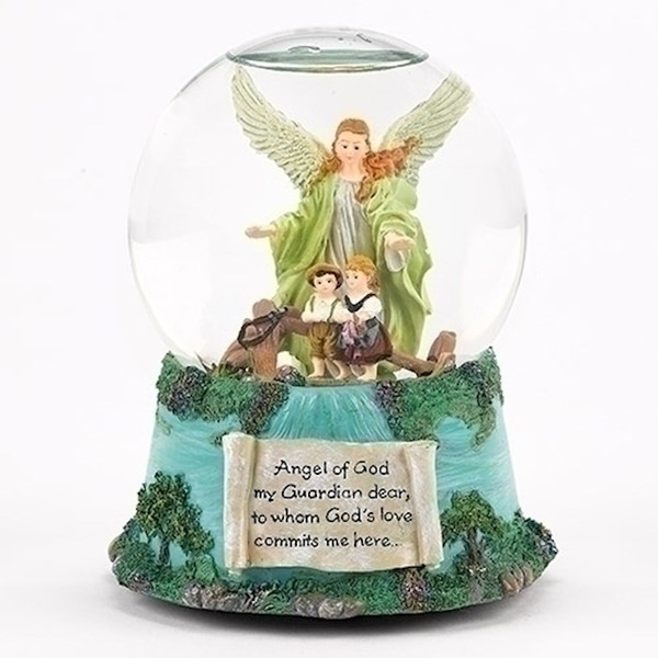 Musical Dome Globe-Guardian Angel-Jesus Loves Me (5.7") by Roman Inc.