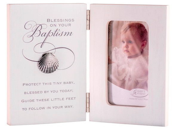 Frame-Blessings On Your Baptism-Hinged (Holds 2.5 x 4.5 Photo) by Baptism