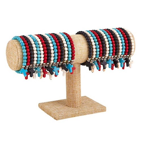 Bracelet-Threads Of Faith-Beaded Cross Bracelet w/Display (48 Pcs) by Kingdom