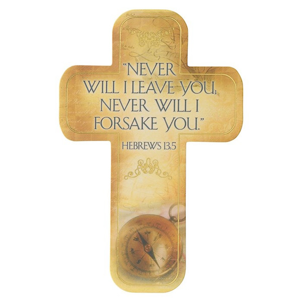 Bookmark-Cross-Never Will I Leave You (Pack Of 12) by Christian Art Gift