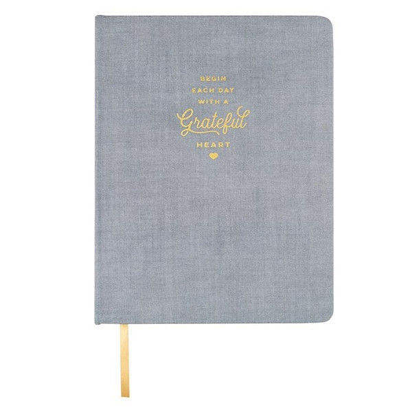 Journal-Gratitude-Grateful Heart-Linen Hardcover Cover w/Ribbon Bookmark (7" x 9") by Universal Designs
