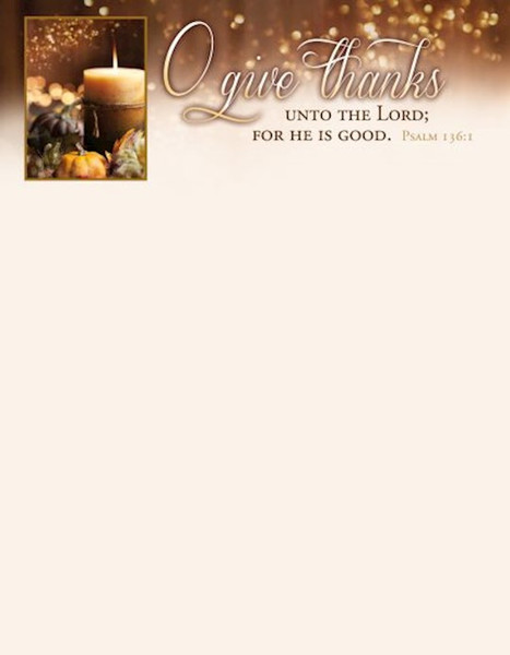 Letterhead-O Give Thanks Unto The Lord (Psalm 136:1) (Pack Of 100) by Hermitage Art