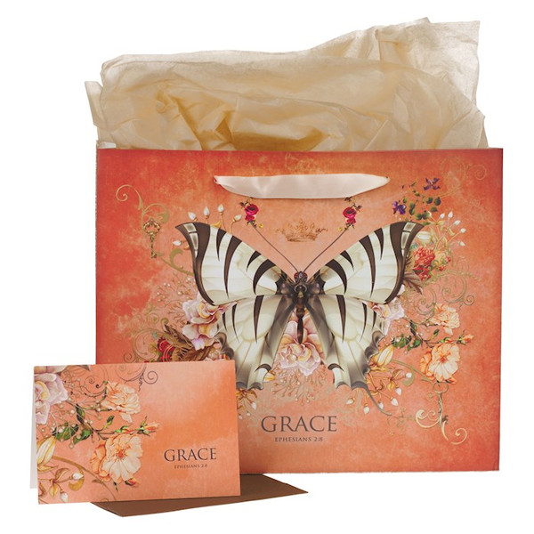 Gift Bag w/Card-Large-Landscape-Grace Eph. 2:8 by Christian Art Gift