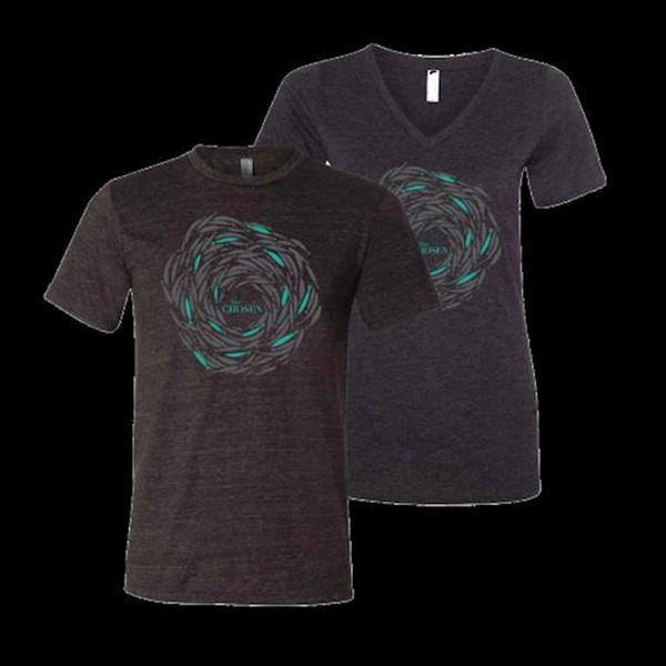 Tee Shirt-Against The Current-The Chosen-Black Heather-Womens V-neck-X Large by The Chosen Llc