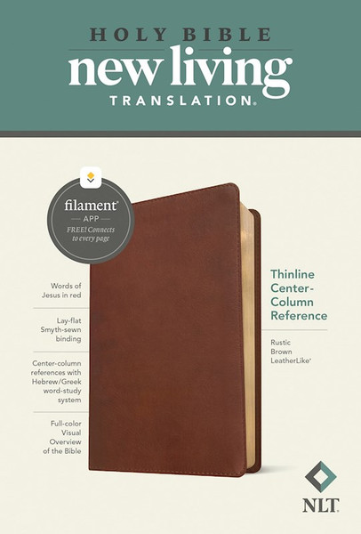 NLT Thinline Center-Column Reference Bible Filament-Enabled-Rustic Brown LeatherLike by Tyndale House