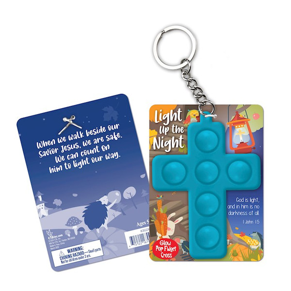 Key Chain-Glow-In-The-Dark Pop Fidget Cross by Christ To All