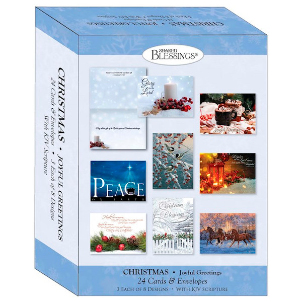 Card-Boxed-Shared Blessings-Christmas-Joyful Greetings/Large Assorted (Box Of 24) by Christmas