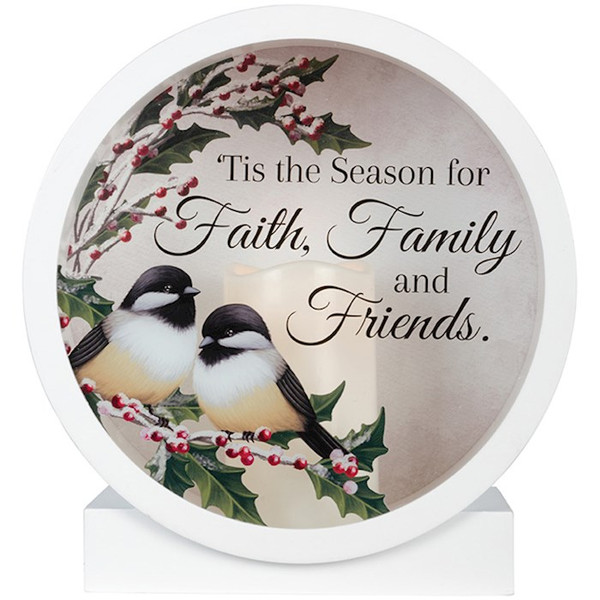 Lantern w/Flameless LED Candle & Timer-'Tis The Season (10 1/2" x 10" x 4 3/4") by Christmas