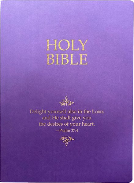 KJVER Holy Bible Delight Yourself In The Lord Life Verse Edition Large Print-Royal Purple Ultrasoft by Whitaker House