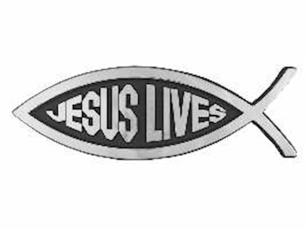 Auto Decal-3D Jesus Lives/Large Fish (Silver) (Pack of 6) by Silver