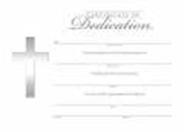 Certificate-Dedication w/Silver Foil Embossing (5" x 7") (Pack Of 6) by Broadman & Holman