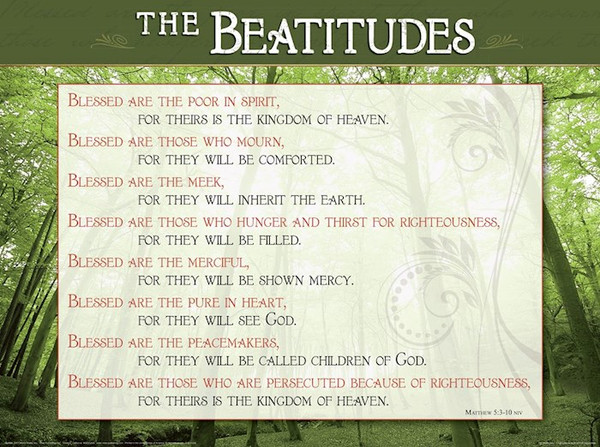 Chart-Beatitudes Wall (Laminated Sheet) (19" x 26") by Rose Publishing