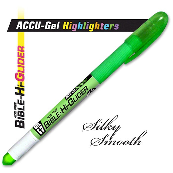 Highlighter-Accu-Gel Bible Hi-Glider-Green (Bx/12) by G T Luscombe