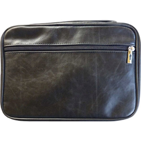 Bible Cover-Distressed Leather Look-Black-XXL by White Dove Des