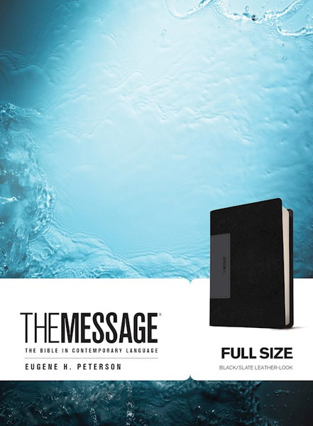 The Message Bible-Black/Slate LeatherLook by Peterson Eugene H