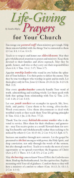 Bookmark-Life-Giving Prayers For Your Church (Pack Of 50) by Higley Sandra
