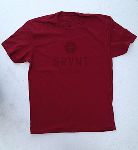 Tee Shirt-Srvnt Plus Mens Premium Fitted Tee- Small-Cardinal W/Dark Logo by Srvnt Clothing