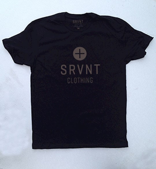 Tee Shirt-Srvnt Plus Mens Premium Fitted Tee- Small-Black W/Grey by Srvnt Clothing