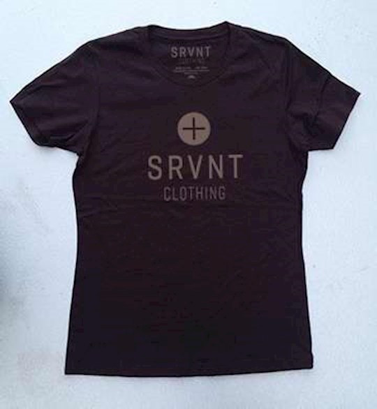 Tee Shirt-Srvnt Plus Womens Boyfriend Tee- Small-Dk Chocolate W/Grey by Srvnt Clothing