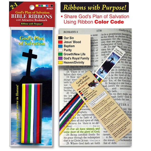 Bible Ribbons W/Bookmark-Plan Of Salvation by G T Luscombe