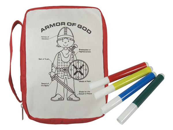 Bible Cover-Kids-Armor Of God W/Markers-Color & Wash-Small-Red by Swanson