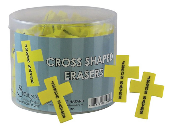 Eraser-Cross Shaped-Yellow (Pack of 96) by Swanson