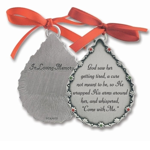 Ornament-Memorial-Tearshaped-God Saw Her by Christmas