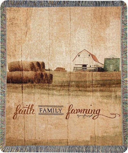 Throw-Faith Family Farming-Tapestry (50" x 60") by Manual Weavers