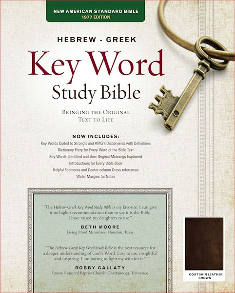 NASB 1977 Hebrew-Greek Key Word Study Bible-Brown Genuine Goatskin Leather by Zodhiates Spiros