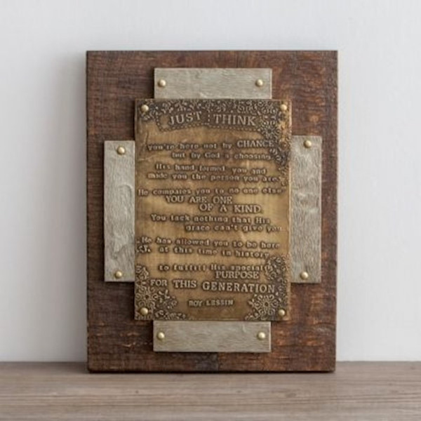 Plaque-Just Think (10  x 7.5) by Dayspring