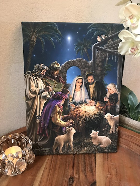 Frameless Canvas-The Nativity (10 x 14) by Christmas