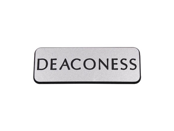 Badge-Contemporary-Deaconess-Silver/Black-Magnetic Back by Engraved