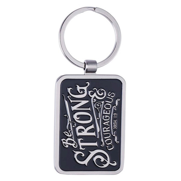 Keyring-Be Strong And Courageous w/Gift Tin by Christian Art Gift
