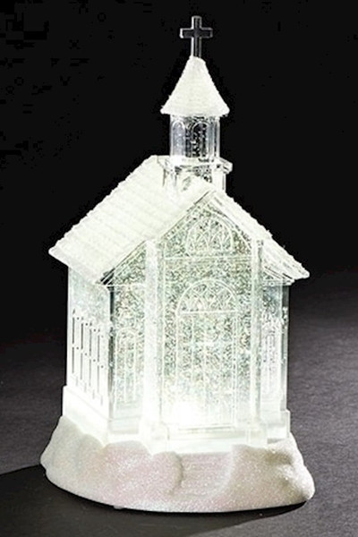 Figurine-LED Church-Swirl Dome (10.25") by Christmas