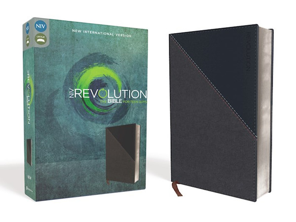 NIV Revolution Bible For Teen Guys-Charcoal/Navy Leathersoft by Zondervan