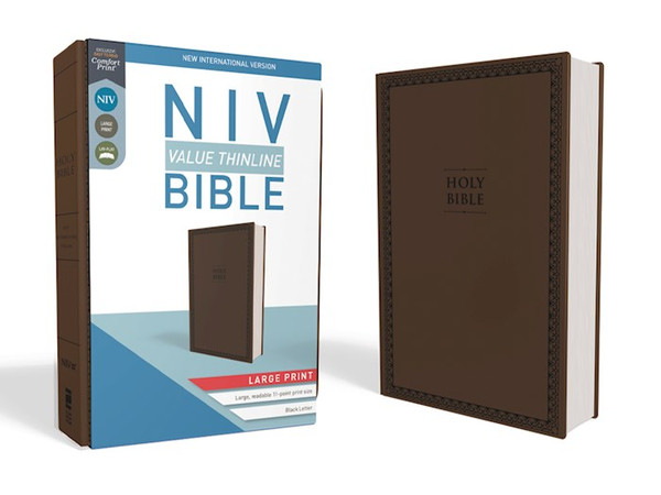 NIV Value Thinline Bible/Large Print (Comfort Print)-Chocolate Leathersoft by Zondervan