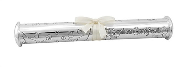Baptism Certificate Holder-Silver Plated/Engraveable (9.5") by Stephan Baby