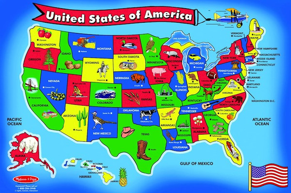 Puzzle-U.S.A. Map Floor Puzzle (51 Pieces) (Ages 6+) by Melissa and Doug