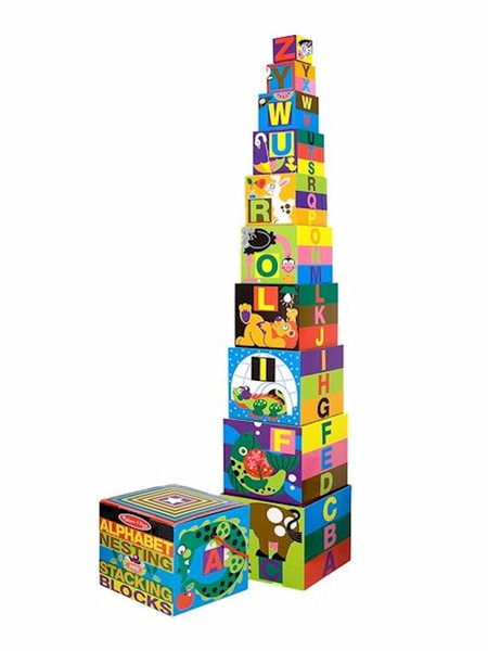 Alphabet Nesting And Stacking Blocks (10 Pieces) (Ages 2+) by Melissa and Doug