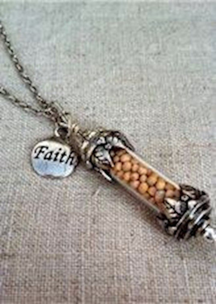 Necklace-Mustard Seed w/2 Charms (#9597) by Holy Land Gifts