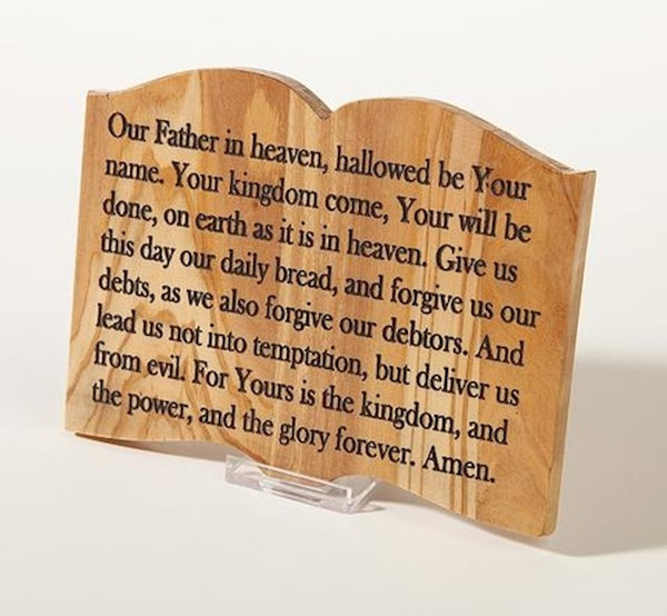 Home Decor-The Lord's Prayer (Tabletop)-Olivewood (#21206) by Holy Land Gifts