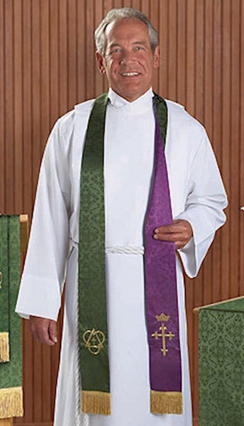 Stole-Jacquard-Reversible-Purple/Green by CB Church Supplies